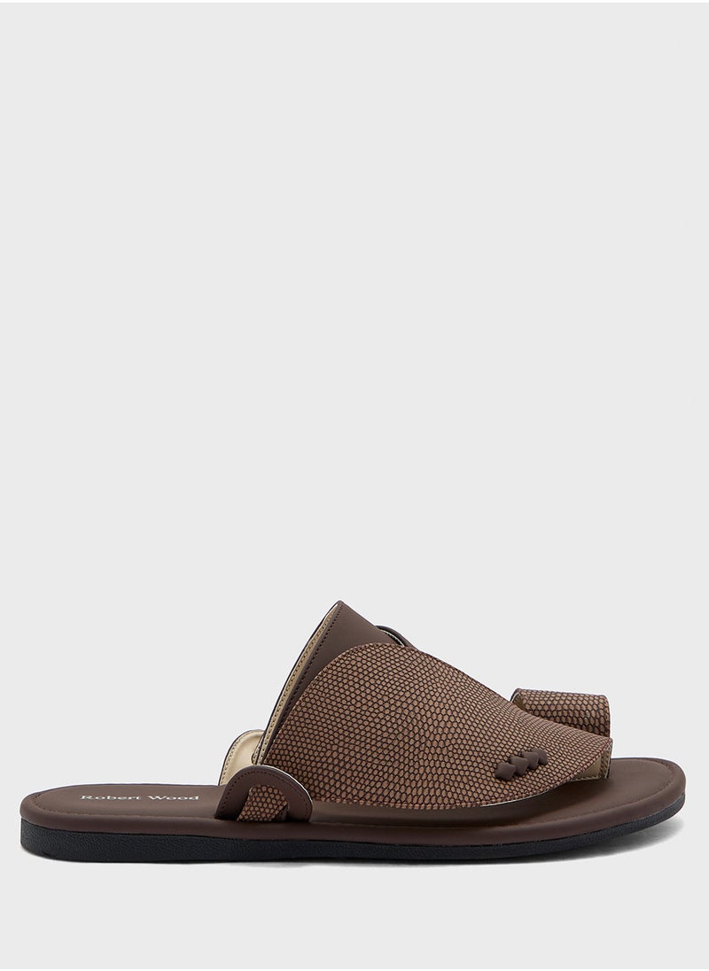 Robert Wood - Traditional Two Tone Textured Arabic Sandals - Image 1