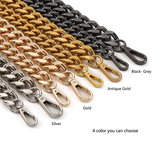 Yichain 42''Substantial Big Metal Cross-Body Chain Purse Strap Replacement for Mini Wallet,Waist Pack,Chest Bag (Black Grey,Large) - Image 5