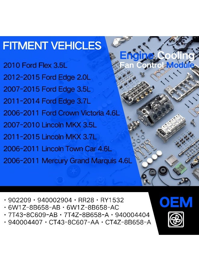 AdvanEX Engine Cooling Fan Control Module Compatible with Ford Flex 35L Edge 20L 35L 37L Crown Victoria 46L Lincoln MKX 35L 37L Mercury Grand Marquis 46L Replace OE 940002904 - Image 4