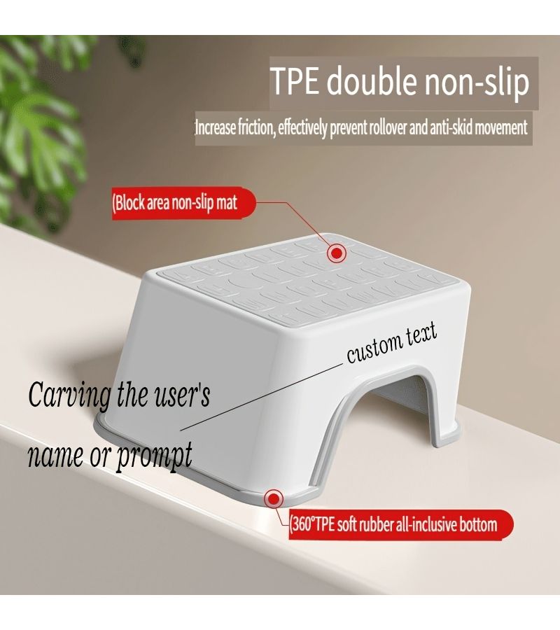 Green Multifunctional Plastic Footstool Portable Shoe Changing Bench Toilet Step Stool Lightweight Adorable Home Use - Image 5