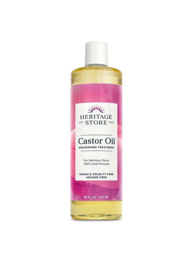 Heritage Store Pure Castor Oil, Cold Pressed, 16oz - Image 1