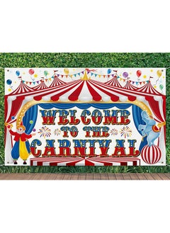 Large Circus Carnival Backdrop 84 X 60 Inch Welcome To The Carnival Banner Backdrop Photo Background For Carnival Circus Theme Party Decorations Birthday Party Supplies Photo Props
