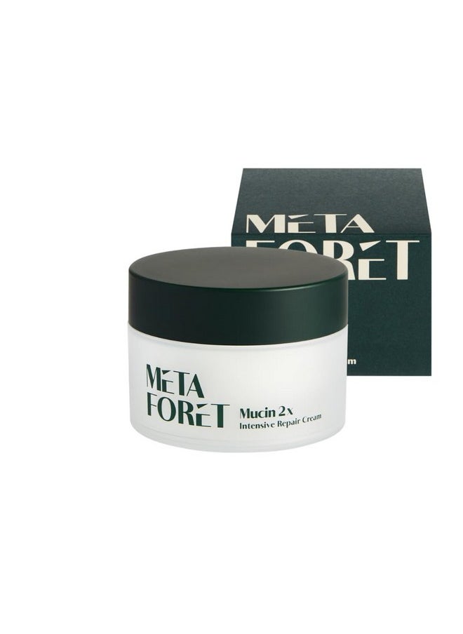 META FORET - Mucin 2X Intensive Repair Cream 1.76Oz 50Grams / Day And Night Face Moisturizer For Dry Sensitive Hydrating Nourishing Anti Aging No More Snail Mucin - Image 1