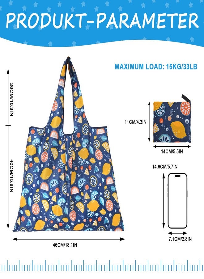DXMWWTP 4 Pcs Reusable Shopping Bags,Foldable Shopping Bags,Large Grocery Bag with Pouch Tote Bags,Eco-friendly, 4 Color, Large - Image 4