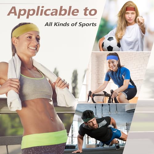 DiyJibb Headbands for Women, Stretchy Non Slip Soft Cotton Cloth Hair Bands for Sports, Workout, Yoga and Running, 7pcs - Image 3