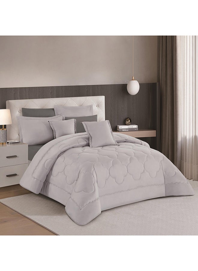 Stargold Duvet Cover Set 8 Pieces Comforter Set with Bed Skirt Quilt Cover Fitted Sheet Pillow Cover Comforter 220X240 cm King Size Mattress  - Image 1