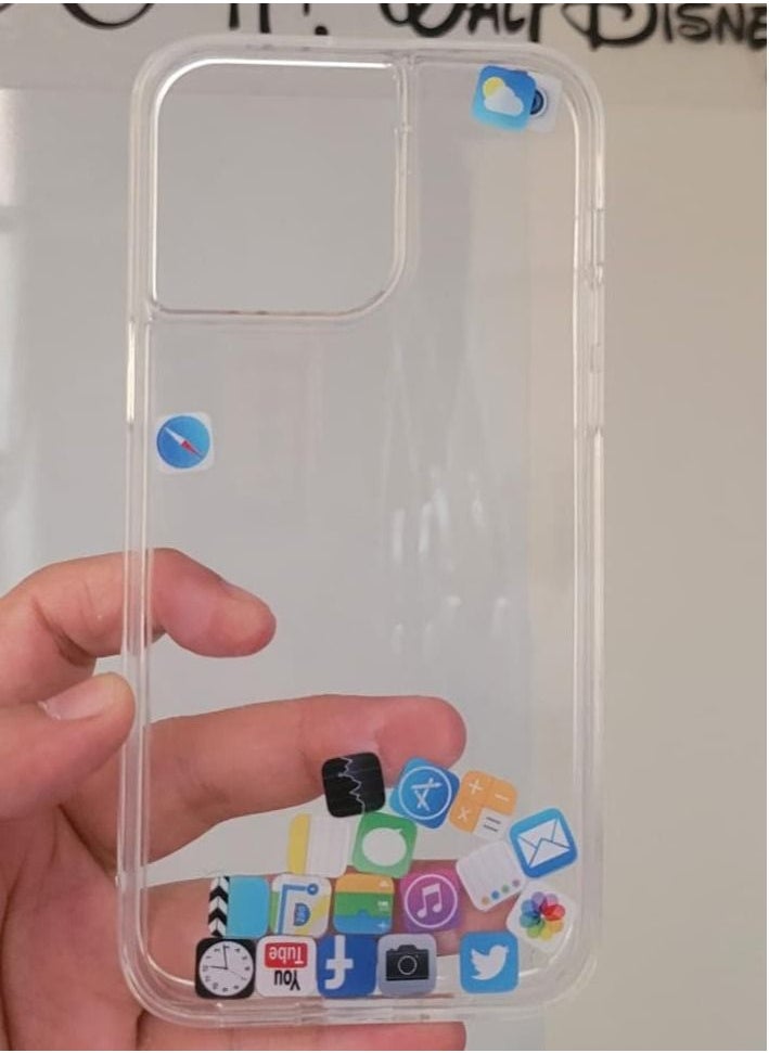 Creative - Creative Case for Iphone Q series from Iphone 11 upto iPhone 14 pro max Clear Hard Silicone - Image 1