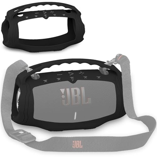 JCHPINE Silicone Cover Case for JBL Xtreme 4 Portable Bluetooth Speaker, Protective Skin Holder for JBL Xtreme 4 Portable Bluetooth Speaker Accessories (Only Case) (Black) - Image 1