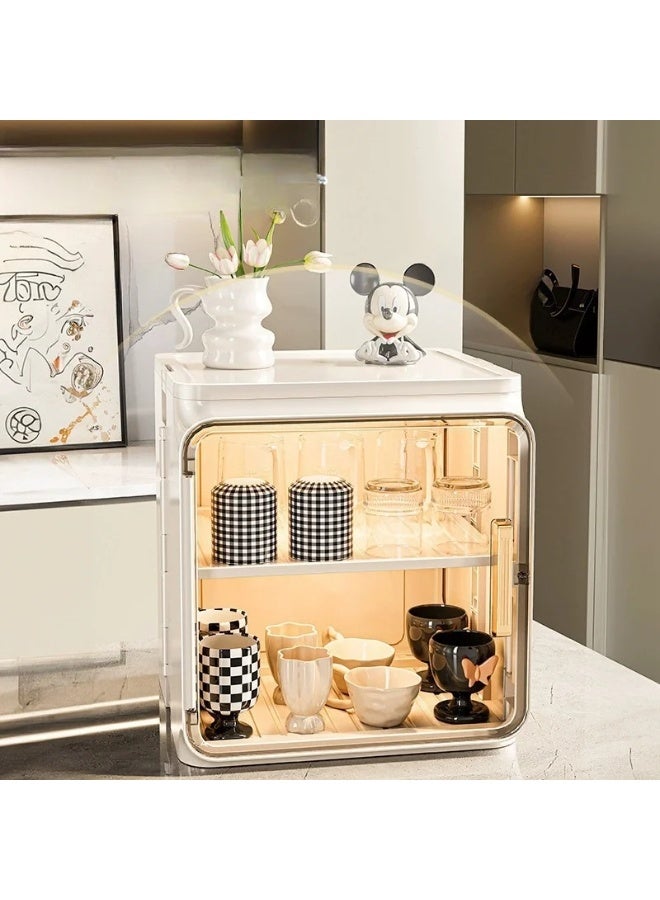 كيلا منظم أكواب وأدوات مكياج متعدد الاستخدامات للمكتب - مضاد للغبار مع صينية تصفية مياه لأكواب الشاي والقهوة والماء ومجموعة الشاي - عملي وأنيق - Image 1