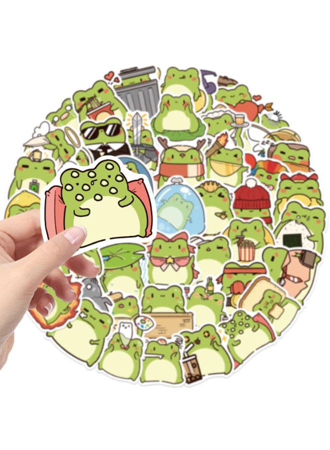 ٥٠ قطعة من ملصقات الضفادع للمراهقين والبالغين، ملصقات فينيل كرتونية على شكل حيوانات، ملصقات كاواي لتزيين زجاجات المياه وأجهزة الكمبيوتر المحمولة والقيثارات ودفاتر القصاصات - Image 2