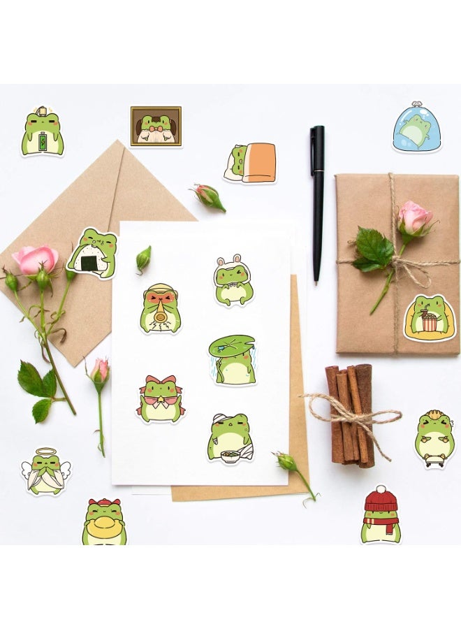 ٥٠ قطعة من ملصقات الضفادع للمراهقين والبالغين، ملصقات فينيل كرتونية على شكل حيوانات، ملصقات كاواي لتزيين زجاجات المياه وأجهزة الكمبيوتر المحمولة والقيثارات ودفاتر القصاصات - Image 3