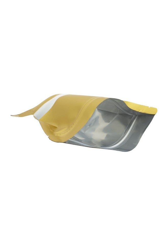 DEERA Stand Up Ziplock Reusable Airtight Polyester Storage Pouch (Gold)(120mmX200mm)(Pack of 25) - Image 5