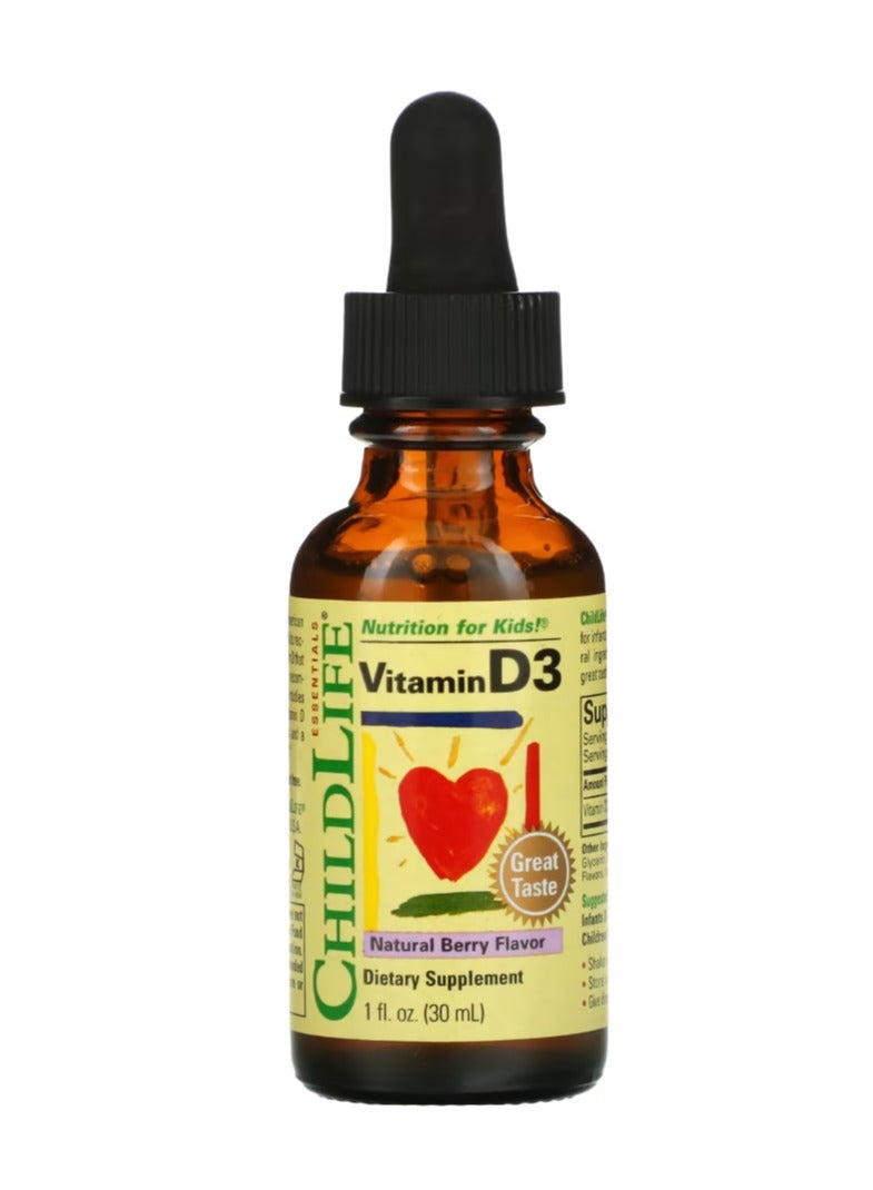 أساسيات فيتامين د3 التوت الطبيعي 1 أونصة سائلة 30 مل