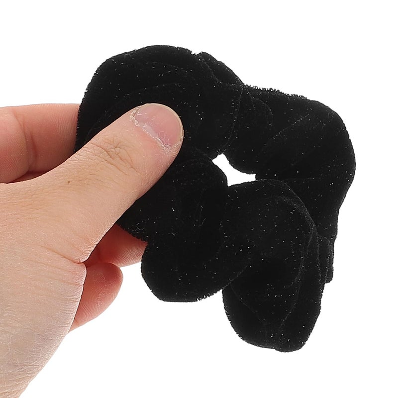 Black Velvet Scrunchies 6 Pack Soft Elastic Hair Ties For Women Everyday Use - Image 5