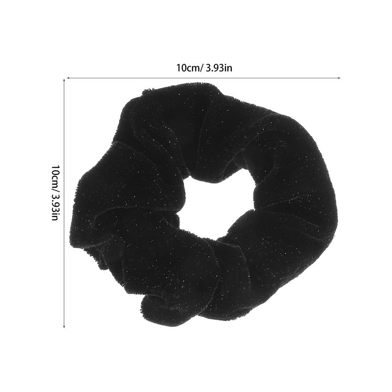 Black Velvet Scrunchies 6 Pack Soft Elastic Hair Ties For Women Everyday Use - Image 3