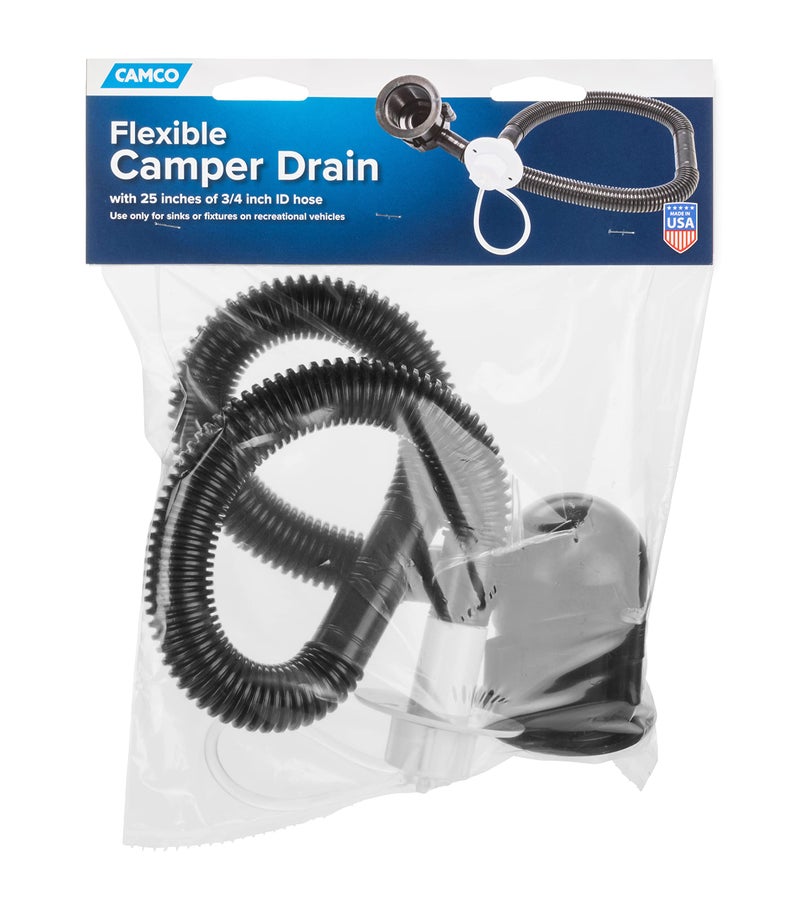 Camco Flexible Camper/RV Drain | Designed for Campers w/Single Sink and No Holding Tanks | Includes 25â€ of Â¾-Inch ID Hose | Crafted of Heavy-Duty Chemical-Resilient Polymer (37420) - Image 5