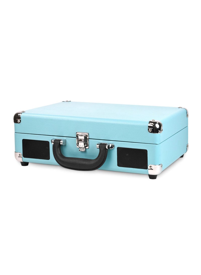 VICTROLA - Victrola Journey Vintage Bluetooth Suitcase Vinyl Record Player Portable 3-Speed LP Turntable with Built-in Stereo Speakers Aux-In RCA Out Elegant Turquoise Color - Image 1