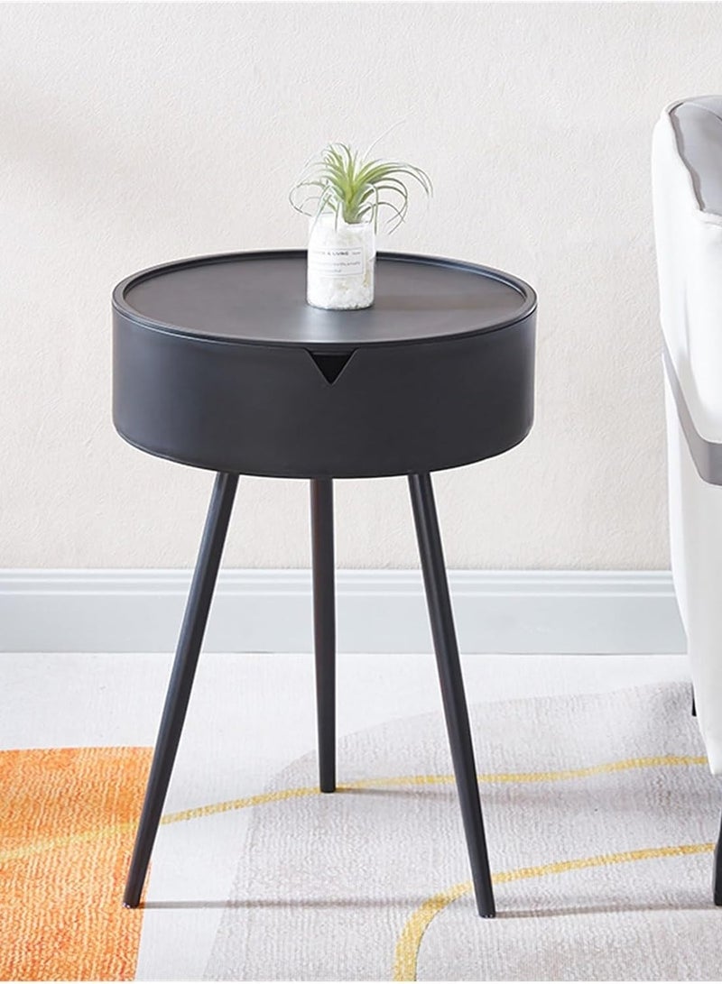 DubaiGallery Nightstand Modern Simple, Storage Table Round, Indoor Snack Table, Accent Bedside Tables Patio Side Table - Image 2