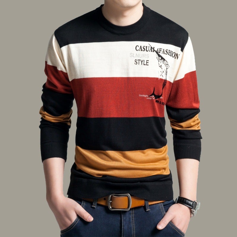 Spring New Youth Cartoon T-Shirt Printed Loose T-Shirt Long Sleeve Men's Animal Polyester Crewneck Sweater Men's Sweater - Image 1