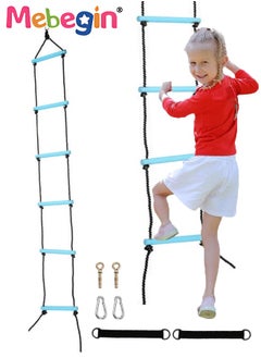MEBEGIN Kids Rope Ladder, Six-Section Treehouse Ladder, Children's Climbing Toys, Fun Safe Exercise Equipment, Outdoor Play Equipment, Outdoor Toys for Climbing Frame, Tree House, Dens and Play House, 200cm  - Image 1