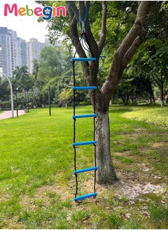 MEBEGIN Kids Rope Ladder, Six-Section Treehouse Ladder, Children's Climbing Toys, Fun Safe Exercise Equipment, Outdoor Play Equipment, Outdoor Toys for Climbing Frame, Tree House, Dens and Play House, 200cm  - Image 5