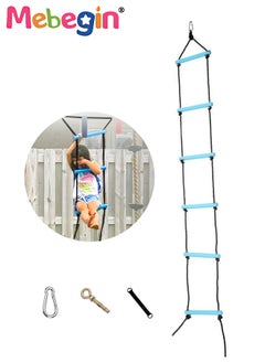 MEBEGIN Kids Rope Ladder, Six-Section Treehouse Ladder, Children's Climbing Toys, Fun Safe Exercise Equipment, Outdoor Play Equipment, Outdoor Toys for Climbing Frame, Tree House, Dens and Play House, 200cm  - Image 3