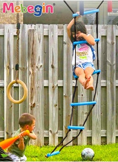 MEBEGIN Kids Rope Ladder, Six-Section Treehouse Ladder, Children's Climbing Toys, Fun Safe Exercise Equipment, Outdoor Play Equipment, Outdoor Toys for Climbing Frame, Tree House, Dens and Play House, 200cm  - Image 4