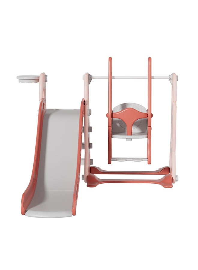 أشعر بالرضا مجموعة ألعاب آمنة للأطفال – بيت ألعاب بلاستيكي يحتوي على معدات ترفيهية للأطفال الصغار، ملعب داخلي مزوّد بأرجوحة وزحليقة للأطفال - Image 3