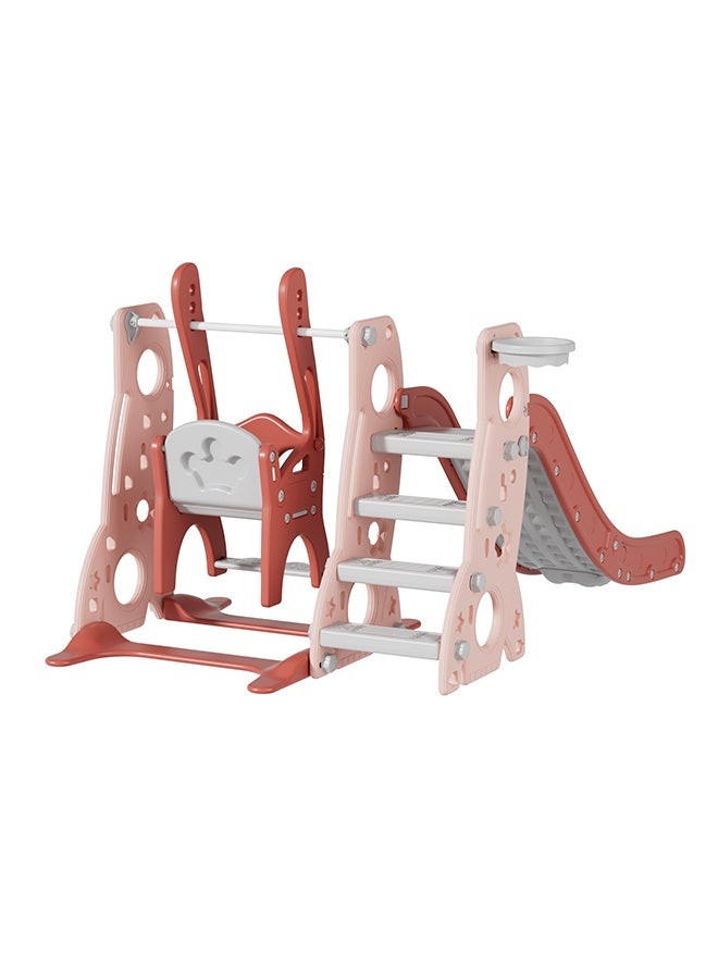 أشعر بالرضا مجموعة ألعاب آمنة للأطفال – بيت ألعاب بلاستيكي يحتوي على معدات ترفيهية للأطفال الصغار، ملعب داخلي مزوّد بأرجوحة وزحليقة للأطفال - Image 2