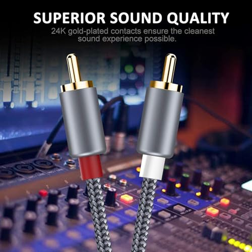 Goalfish RCA Cable, 2 Pack 2-Male to 2-Male RCA Audio Stereo Subwoofer Cable [Hi-Fi Sound,Shielded] Auxiliary Audio Cord for Home Theater, HDTV, Amplifiers, Hi-Fi Systems,Speakers- 6 Feet, Top Series - Image 5