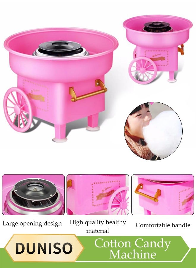 DUNISO Mini electric cotton candy machine, portable cotton candy DIY machine, household non stick children's cotton candy machine,suitable for family gatherings and celebrations，21*17.5*24.5cm - Image 1