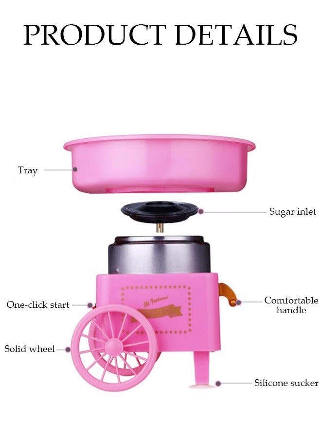 DUNISO Mini electric cotton candy machine, portable cotton candy DIY machine, household non stick children's cotton candy machine,suitable for family gatherings and celebrations，21*17.5*24.5cm - Image 3