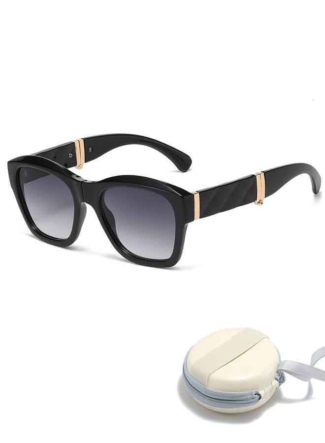 Square Foldable Sunglasses for Women Men Pol arized UV 400 Protection Sun Glasses With Small Round Box - Image 1