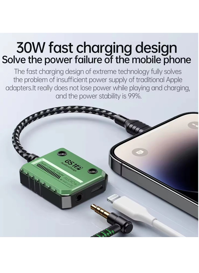Plextone - Plextone GS1ip 2 in 1 30W Super Fast Charging and Headphone Adapter for Apple iPhone and iPad - Image 1