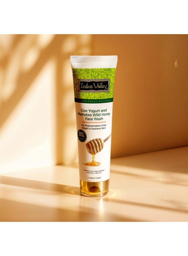 INDUS VALLEY Cow Yogurt Mashobra Honey & Papaya Cleansing Face Wash for Bright & Glowing Skin | Reduces Spots, Blemishes & Pigmentation | Low Foam | Men & Women (100gm + 50% Extra) - Image 2