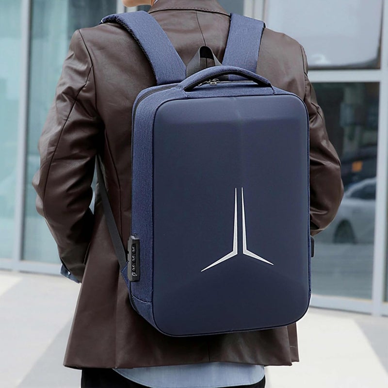 Hike Semi Hard 16-inch Unisex Laptop Backpack with Built in Combination lock and USB/Headphone Port Daypack for Travel, Office and Business, HK2252 - Image 2
