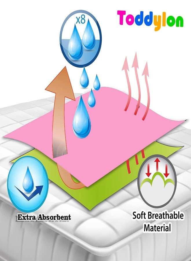 Toddylon Extra Absorbent Baby Dry Sheet | Quick Dry Sheet for New Born Baby Bed Protector, Soft & Breathable Sheet for Baby Bed (Pack of 2) (Pink & Blue, Medium - 100 x 70cm) - Image 5