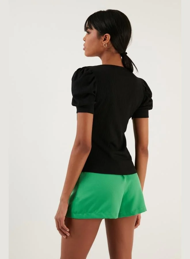 Lela  Lela Sleeve Detail Square Neck Blouse Women's Blouse 5869002 for Women | Best Price UAE