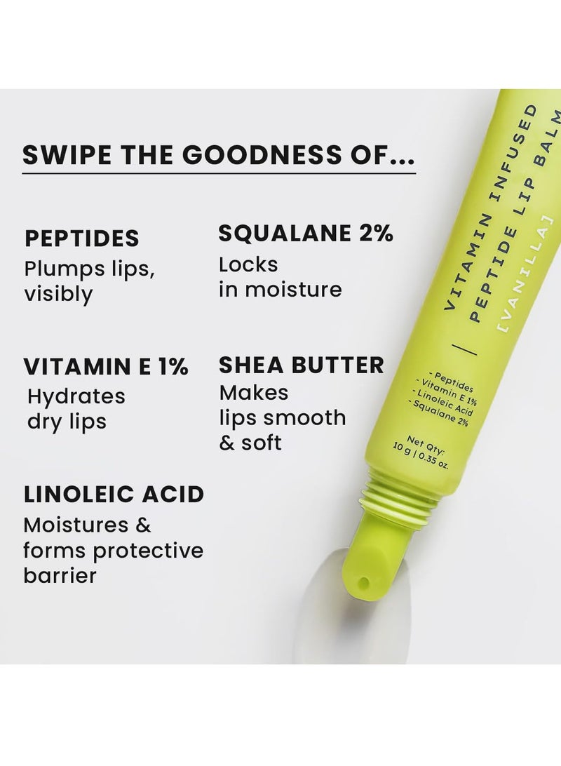 Hyphen-Vitamin Infused Peptide Lip Balm-Vanilla for Dry & Chapped Lips|Hydrating & Moisturizing Lip Balm for Unisex|for Dark Lips|Smoothen Lips & Repair Moisture Barrier|Vegan,SLS & Parabens Free|10gm - Image 2