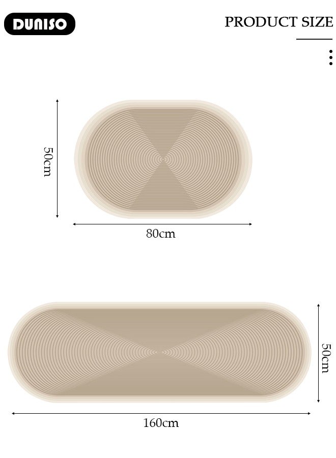 DUNISO Diatom Mud Bath Mat Set Bathroom Kitchen Rug Mat Extra Soft and Absorbent Bath Rugs Non-Slip Quick Drying Floor Bath Tub Mat for Bathroom Floor Tub and Shower 50*80CM+50*160CM - Image 3