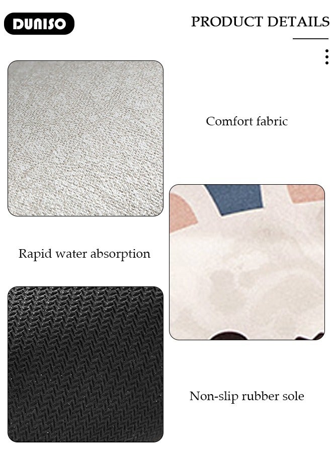 DUNISO Diatom Mud Bath Mat Set Bathroom Kitchen Rug Mat Extra Soft and Absorbent Bath Rugs Non-Slip Quick Drying Floor Bath Tub Mat for Bathroom Floor Tub and Shower 50*80CM+50*160CM - Image 2