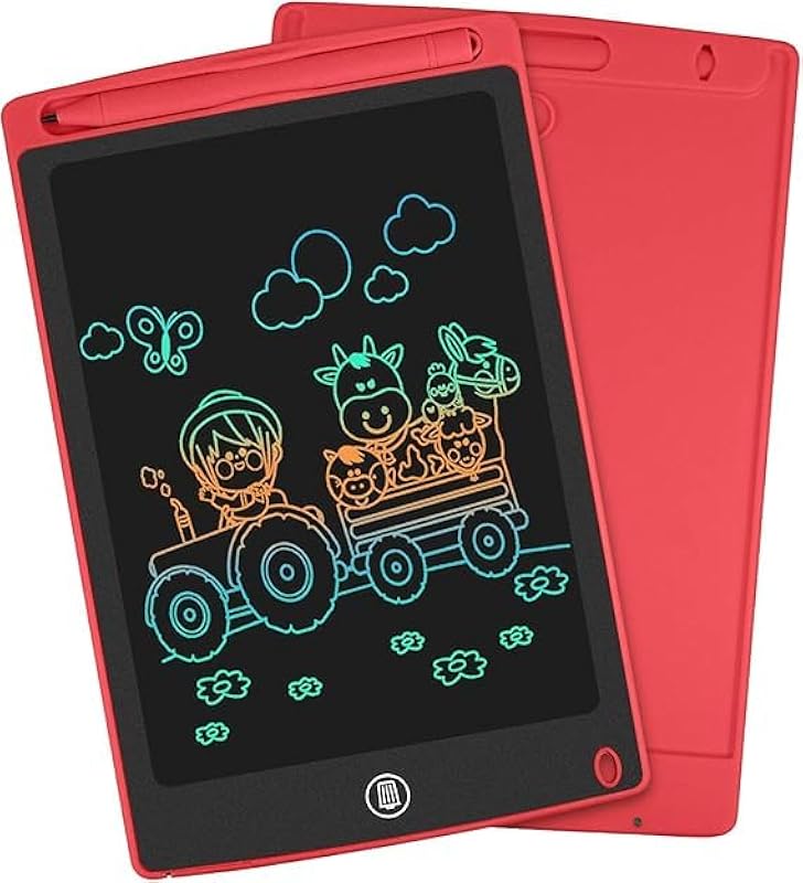 Kids Superb LCD Writing Tablet, 8.5" Inch Colorful Toddler Doodle Board Drawing Tablet, Erasable Reusable Electronic Drawing Pads, Educational and Learning Tool for 3-6 Years Boy and Girls (RED)