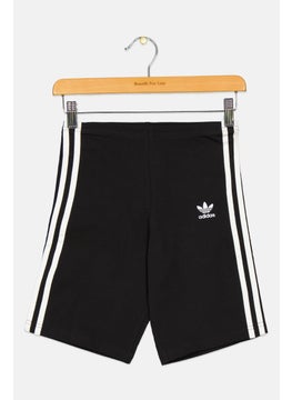 adidas Originals Kid Girl  Brand Logo Cycling Short, Black/White  - Image 1