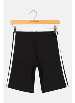 adidas Originals Kid Girl  Brand Logo Cycling Short, Black/White  - Image 2