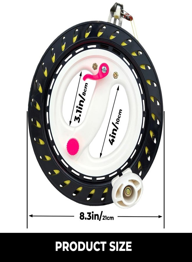 Flying Hoofer Kite Reel Winder for Adults & Kids - 8.3 Inch Dia, 1000FT High Strength String with Connector - Large Handle, Safety Lock, Kite Line Winder for Effortless Flying and Control (Black) - Image 2