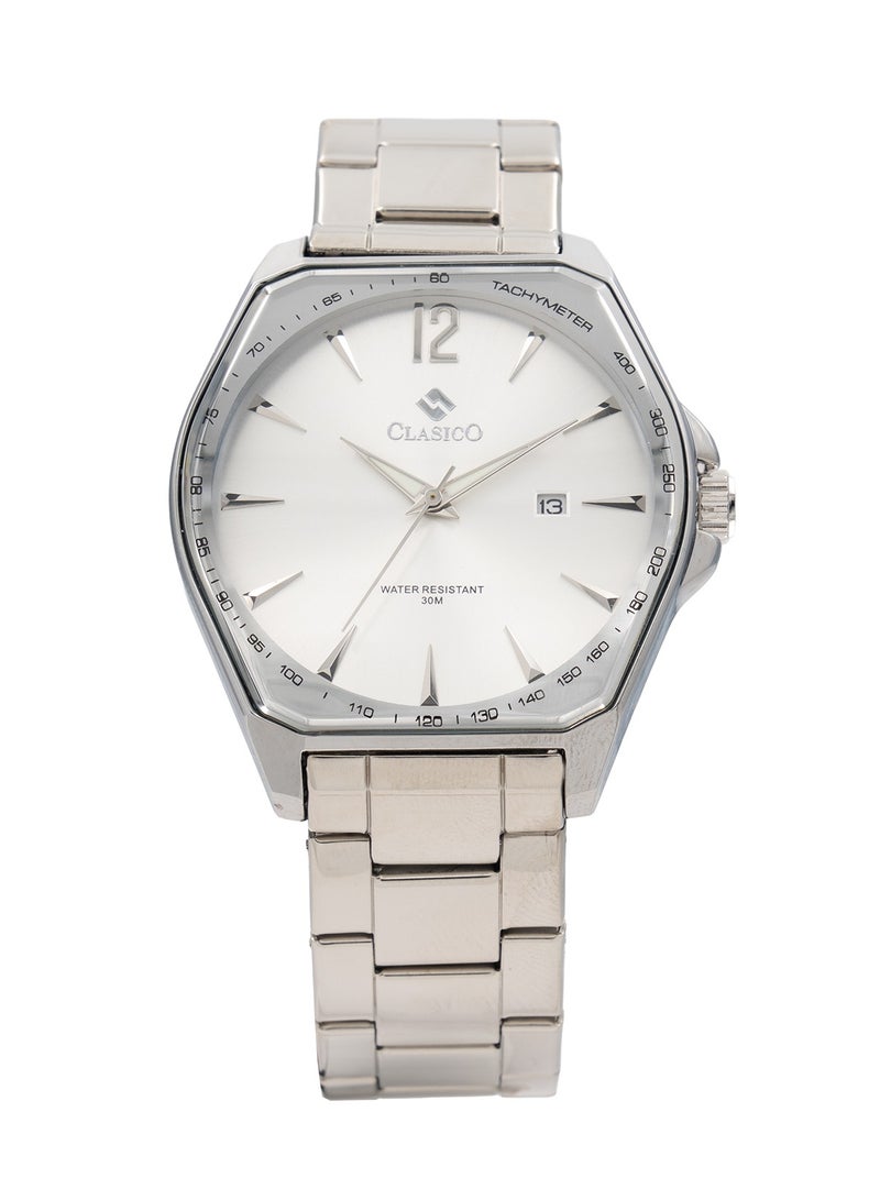 Clasico Octavia Men’s Luxury Watch ⏱️ Quartz Movement | Stainless Steel ✨ | Date Display | Octagonal Bezel Design - Image 1
