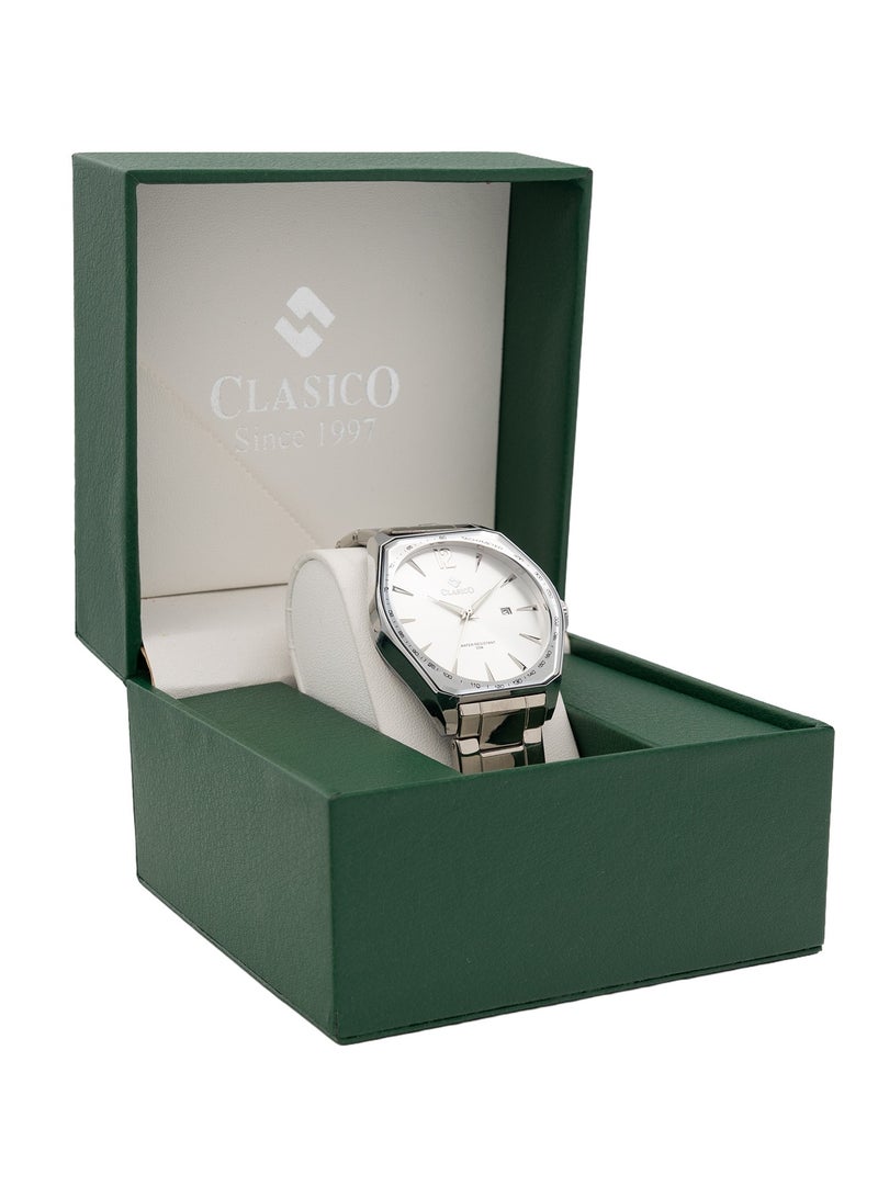 Clasico Octavia Men’s Luxury Watch ⏱️ Quartz Movement | Stainless Steel ✨ | Date Display | Octagonal Bezel Design - Image 5