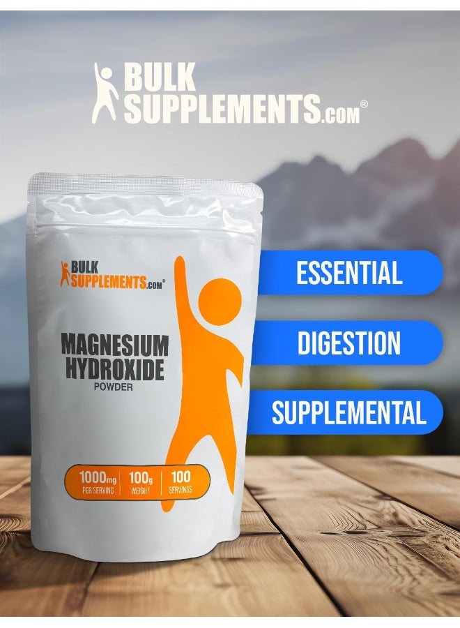 BulkSupplements مسحوق هيدروكسيد المغنيسيوم من BulkSupplements.com - ملين طبيعي - مكمل مغنيسيوم - تنظيف القولون - تخفيف الإمساك للبالغين - مكمل مغنيسيوم للنساء (100 جرام - 3.5 أونصة) - Image 5