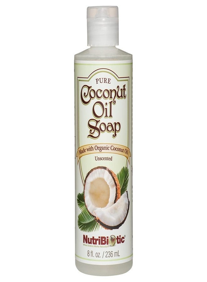 NutriBiotic – Pure Coconut Oil Soap, Unscented 8 Oz | Certified Organic, Unrefined, Biodegradable | Vegan & Made without GMOs, Gluten, Parabens or Sulfates | Rich, Cleansing Lather - Image 1