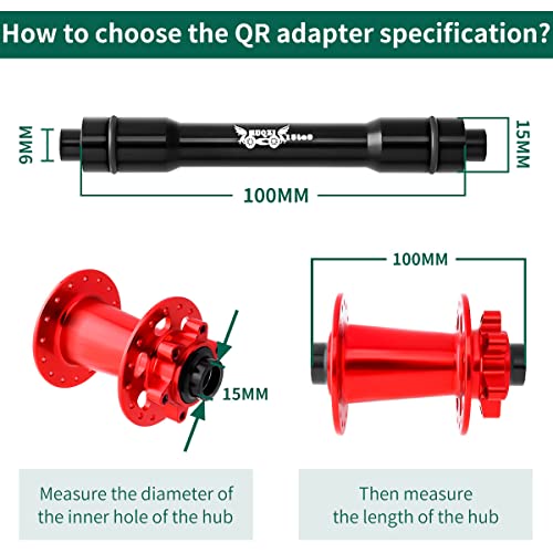 MUQZI Bicycle QR Adapter 12 to 9mm Front Wheel Hub Adapter 148mm Thru Axle Hub Quick Release for Mountain Road Bike, Black - Image 5